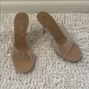 Zara Women's Clear and Tan Mules